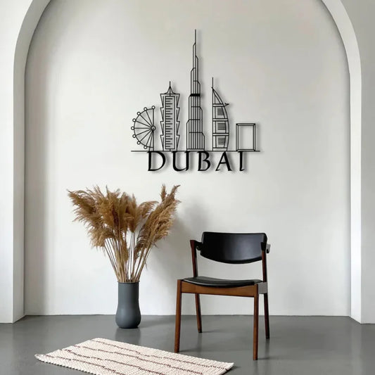 Dubai Skyline Acrylic Wall Art – Luxury Modern UAE City Décor for Home & Office