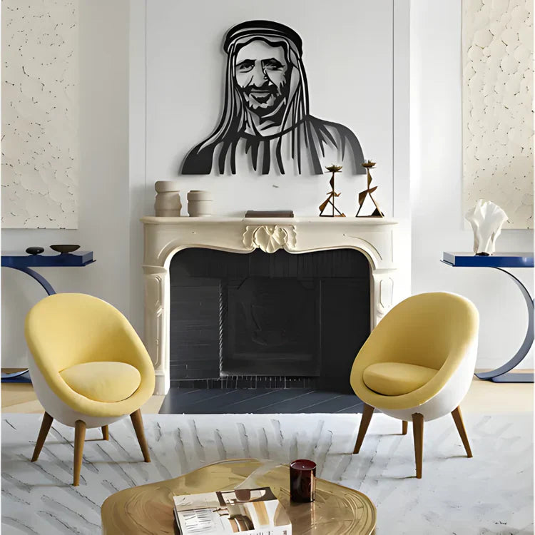 Sheikh Rashid bin Saeed Acrylic Portrait – Premium UAE Leadership Wall Art Décor