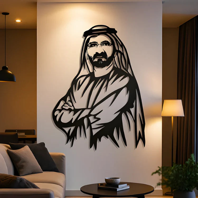 Sheikh Mohammed bin Rashid Al Maktoum Acrylic Portrait Wall Art – Premium UAE Home Décor