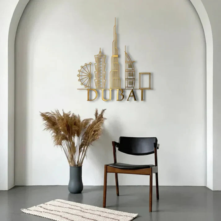 Dubai Skyline Acrylic Wall Art – Luxury Modern UAE City Décor for Home & Office