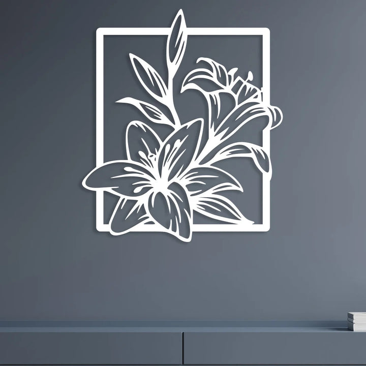 Flower Frame Rectangle Acrylic Wall Art – Elegant Calligraphy Home Décor for UAE Homes