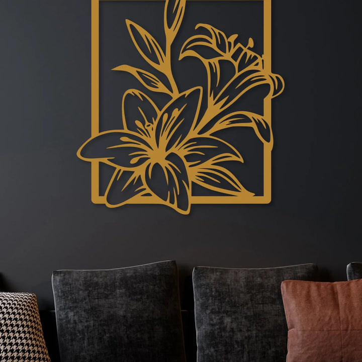 Flower Frame Rectangle Acrylic Wall Art – Elegant Calligraphy Home Décor for UAE Homes