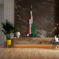 Geometric Burj Khalifa UAE Flag Acrylic Wall Art – Modern Dubai Skyline Decor