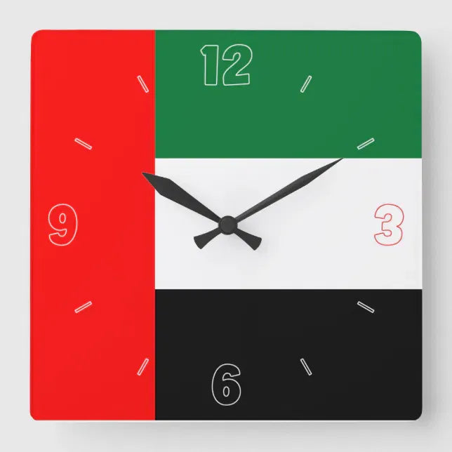 UAE Flag Wall Clock – National Day Wall Décor for UAE Home & Office Decoration