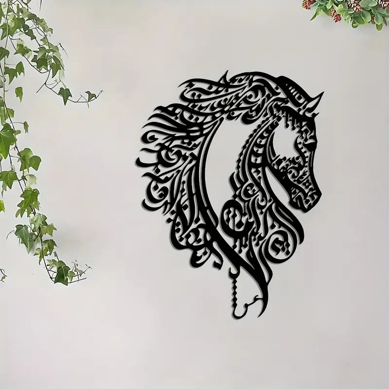 Islamic Calligraphy Horse Head Acrylic Wall Art – Elegant Arabic Heritage Decor UAE
