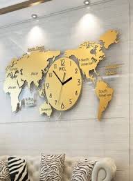 Luxury Acrylic 3D World Map Clock Wall Art for Living Room & Office | Modern Wall Decor UAE