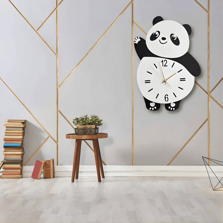 Acrylic Panda Wall Clock | Modern 3D Animal Art Design Wall Decor UAE